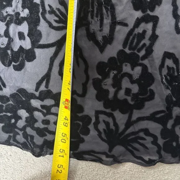 Eva Blue Size S Maxi Velvet Burnout Dress Whimsigoth Gothic Vamp Dark Fairy 90s - Picture 10 of 16